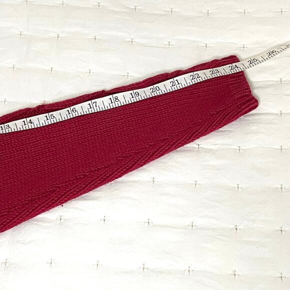 Eddie Bauer Cable Knit Long Sleeve Cardigan Sweater Women's L Red Knit | EUC - Picture 12 of 13